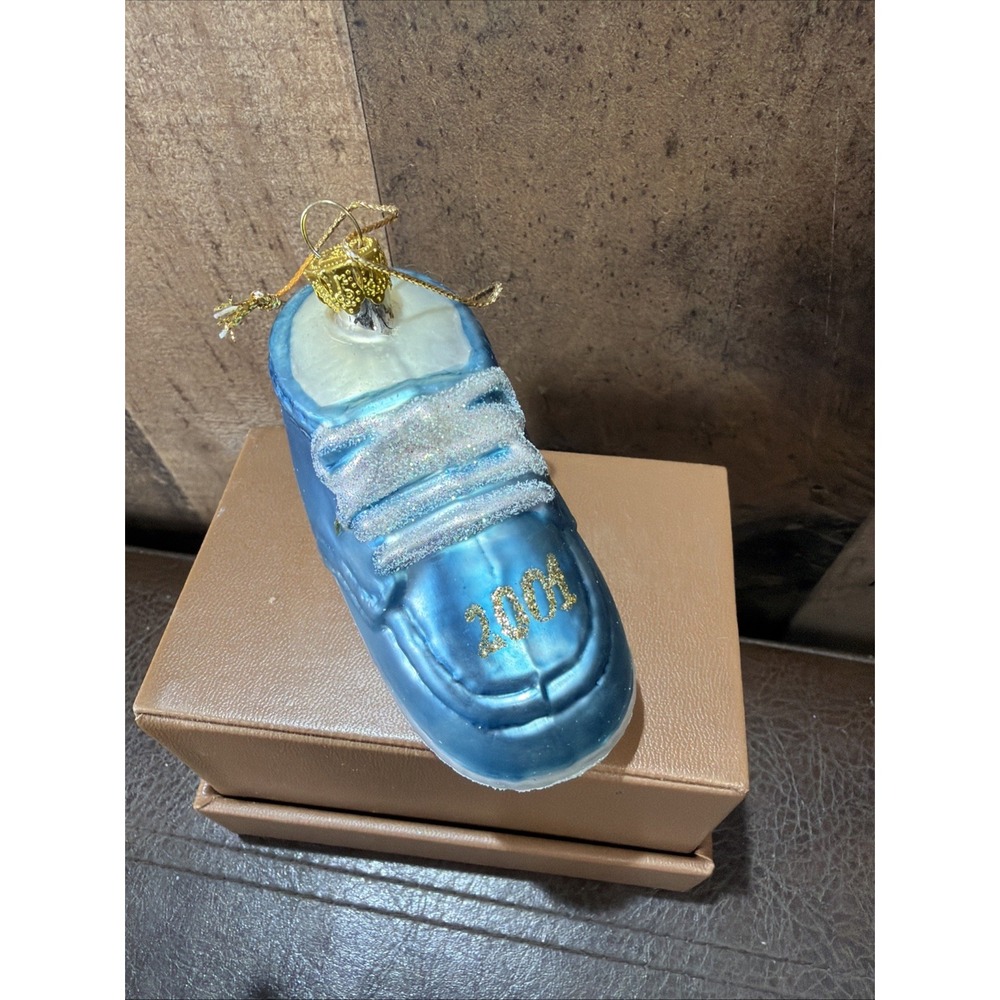 2001 Brass Key Collection Baby's 1st Ornament Hand-Crafted Blown Glass Blue Vtg - Picture 9 of 15